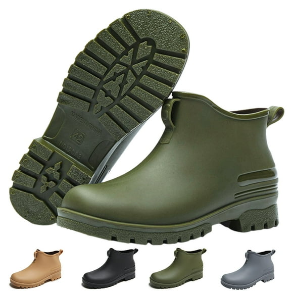 CHICVOMEY Women's Waterproof Chelsea Rain Boots Anti-Slip Work Boots for Gardening Fishing & Outdoor Ankle-Length Traction Sole Boots for Women & Men