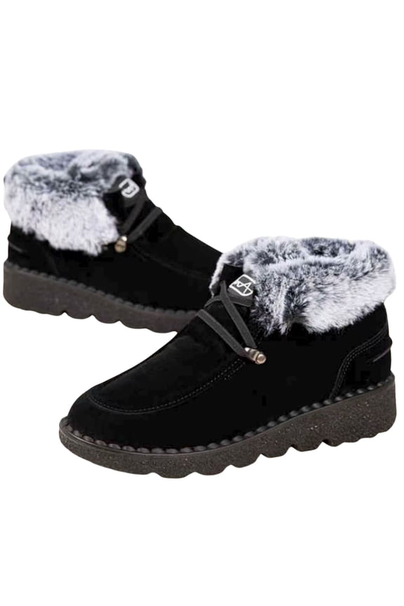 Women's Winter Boots with Fur Lining Thermal Snow Boots Waterproof Non-Slip Outdoor Platform Ankle Boots Comfortable & Warm