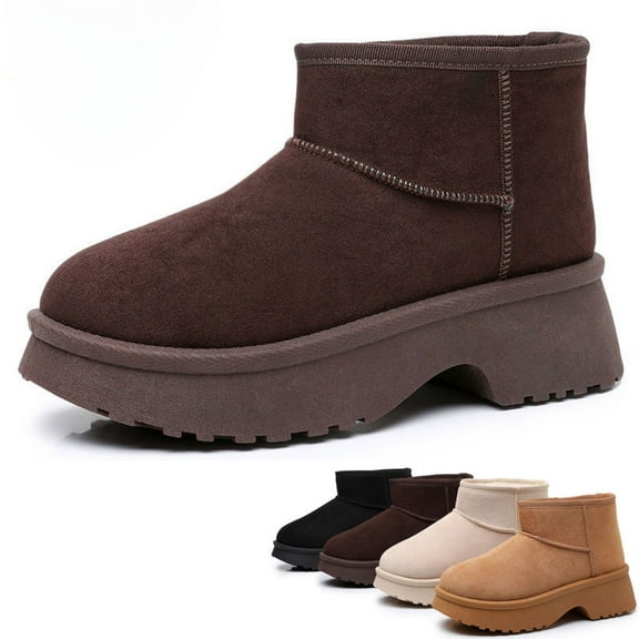CHICVOMEY Women's Winter Snow Boots Platform Boots with Anti-Slip Sole Ankle Boots for Women Indoor & Outdoor