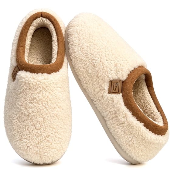 CHICVOMEY Womens Fuzzy Slippers Unisex Memory Foam Cozy House Shoes Warm Bedroom Shoes Closed Back