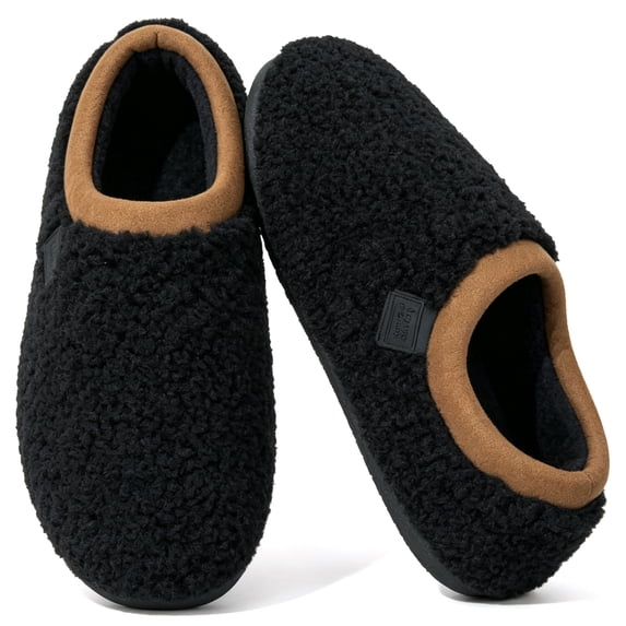 CHICVOMEY Womens Fuzzy Slippers Unisex Memory Foam Cozy House Shoes Warm Bedroom Shoes Closed Back