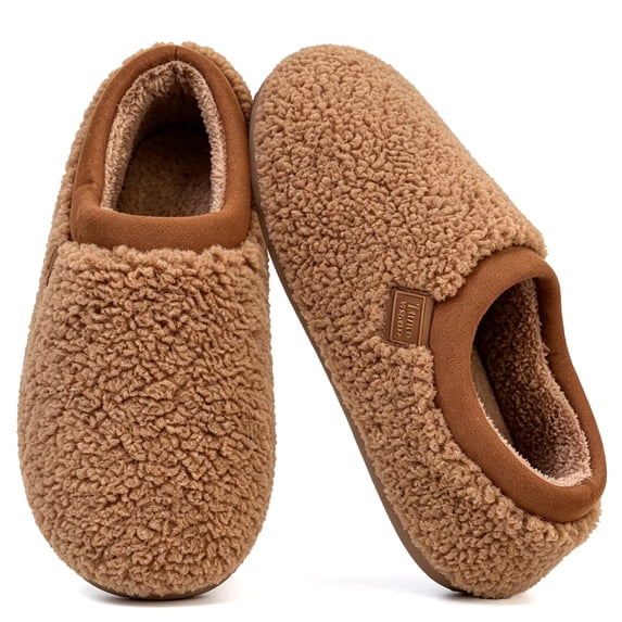 CHICVOMEY Womens Fuzzy Slippers Unisex Memory Foam Cozy House Shoes Warm Bedroom Shoes Closed Back