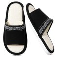 thumbnail image 1 of CHICVOMEY Womens Slippers Cozy Indoor and Outdoor Linen House Shoes Anti-Skid Sole for Women and Men, 1 of 9
