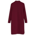 thumbnail image 1 of CHICWISH Women's Burgundy Classy Open Front Knit Coat, Size XL, 1 of 8