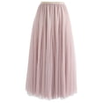 thumbnail image 1 of CHICWISH Women's Pink Layered Mesh Ballet Prom Party Tulle Tutu A-Line Maxi Skirt, 1 of 6
