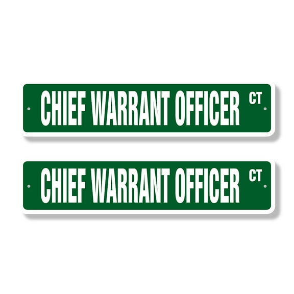 CHIEF WARRANT OFFICER Classic Street Sign (2 Pack) US Army Navy CWO W2 Road Sign | 6" X 24" Aluminum Metal Address Sign