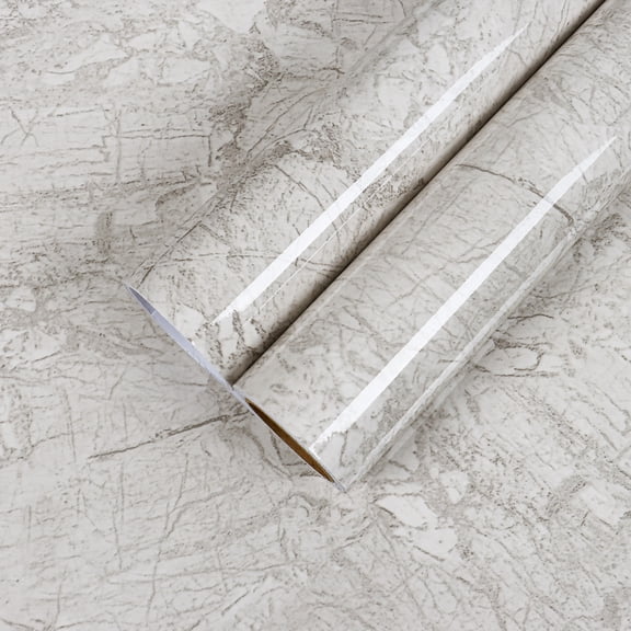 CHIHUT Beige Marble Contact Paper for Kitchen Self Adhesive Contact Paper Peel and Stick Wallpaper for Countertops Waterproof Glossy Marble Wall Paper Vinyl Wrap for Cabinets Bathroom 12x100