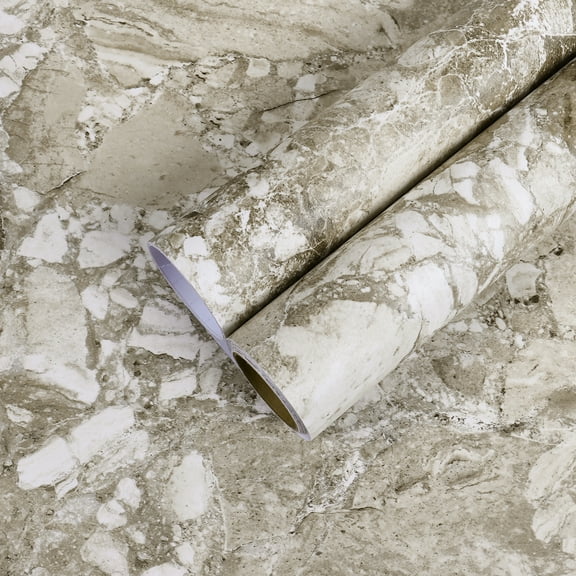 CHIHUT 12"x100" Matte Marble Wallpaper Peel and Stick Countertops for Kitchen Self Adhesive Marble Contact Paper for Cabinets Waterproof Brown Removable Vinyl Wrap for Counter Top Desk Drawer Walls