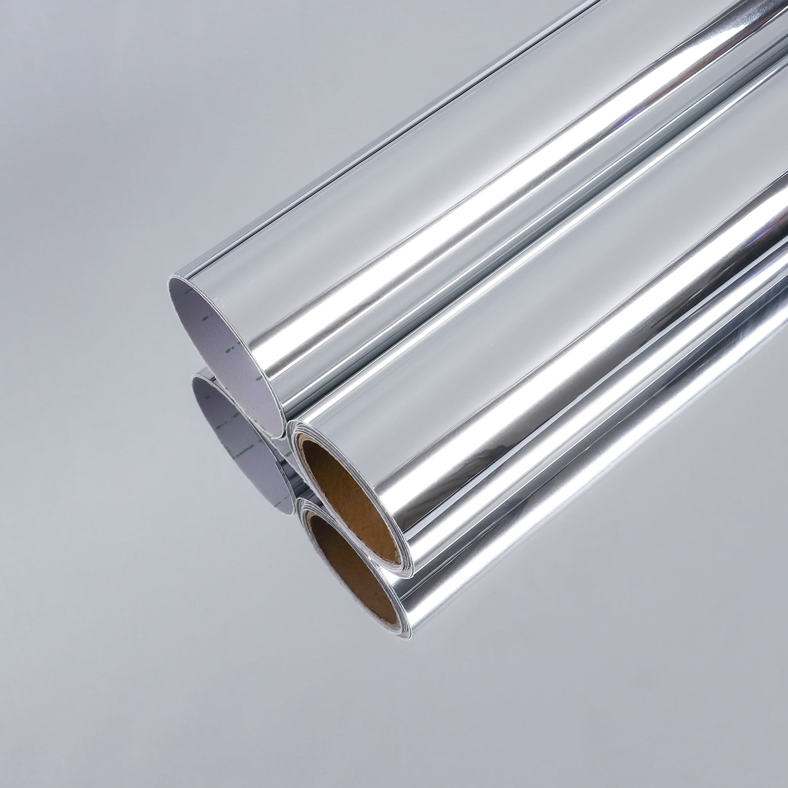 CHIHUT Silver Mirror Peel and Stick Contact Paper for Countertops Waterproof 12"x100" Self Adhesive Vinyl Sticker Reflective Flexible Mirror Roll for Cabinets Bedroom Dresser Frame Door Decals