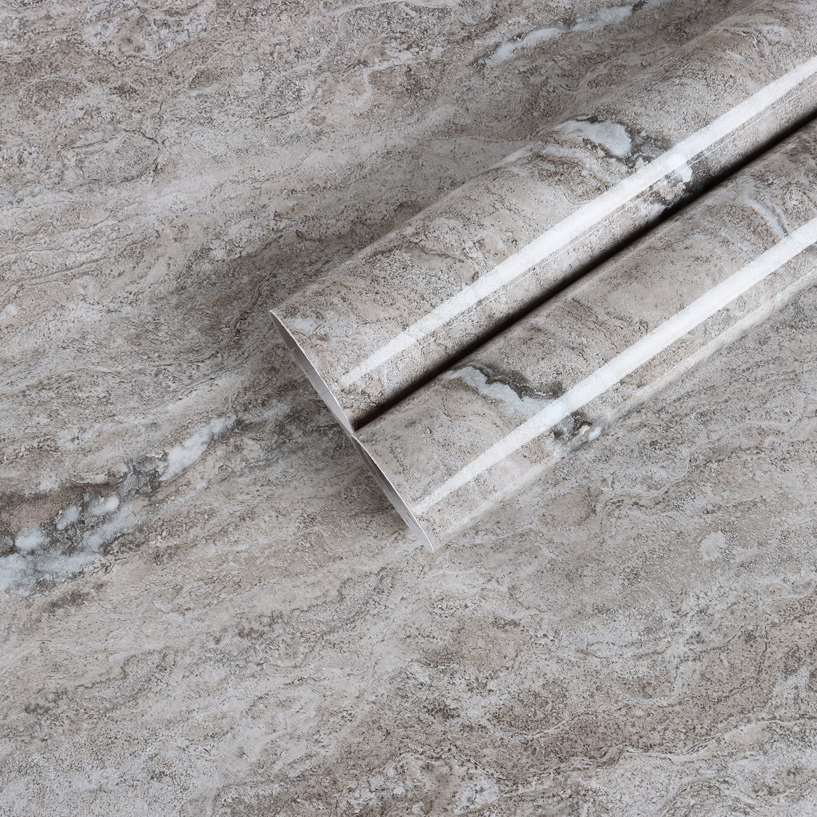 CHIHUT 17.7"x100" Marble Contact Paper Brown Grey Marble Wallpaper Peel ...