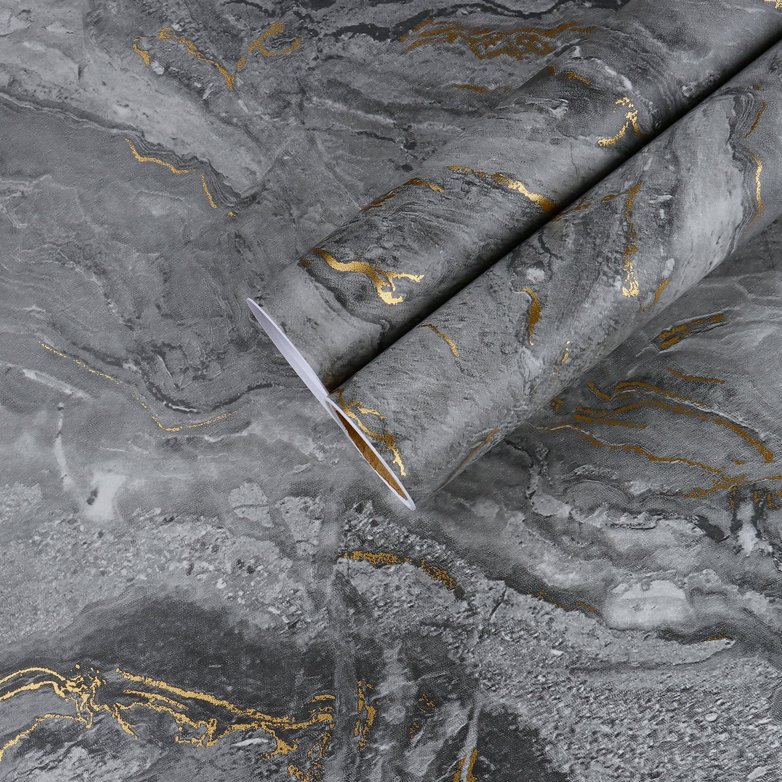 CHIHUT 17.7"x100" Matte Grey Marble Peel and Stick Wallpaper Marble Contact Paper Self Adhesive Marble Wallpaper for Bedroom Walls Removable Contact Paper for Countertops Liners Cabinets Bathroom