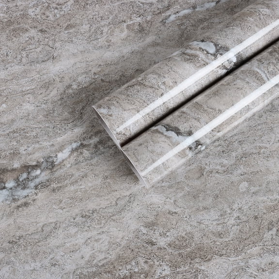 CHIHUT Brown Grey Marble Contact Paper for Countertops Peel and Stcik Marble Wallpaper 17.7"x236"