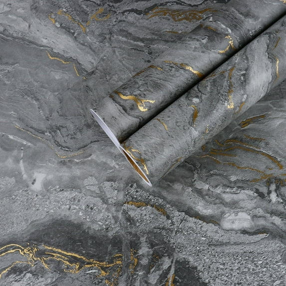 CHIHUT 17.7"x236" Marble Counter Top Peel and Stick Waterproof Dark Grey Matte Marble Contact Paper for Countertops Desk Self Adhesive Marble Wallpaper Vinyl Marble Sticker Countertop for Kitchen