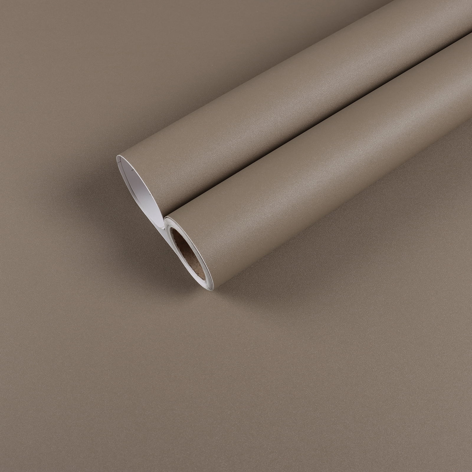 CHIHUT 17.7"x236" Brown Peel and Stick Wallpaper for Countertops Waterproof Matte Textured Brown Contact Paper for Kitchen Self Adhesive Solid Brown Wall Paper Removable Vinyl Roll for Cabinets Walls