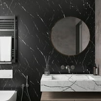 CHIHUT Black Marble Contact Paper for Countertops Waterproof 17.7"x100" Thick Black Marble Wallpaper Peel and Stick for Bathroom Self Adhesive Removable Vinyl Wallpaper for Kitchen Counter Backsplash