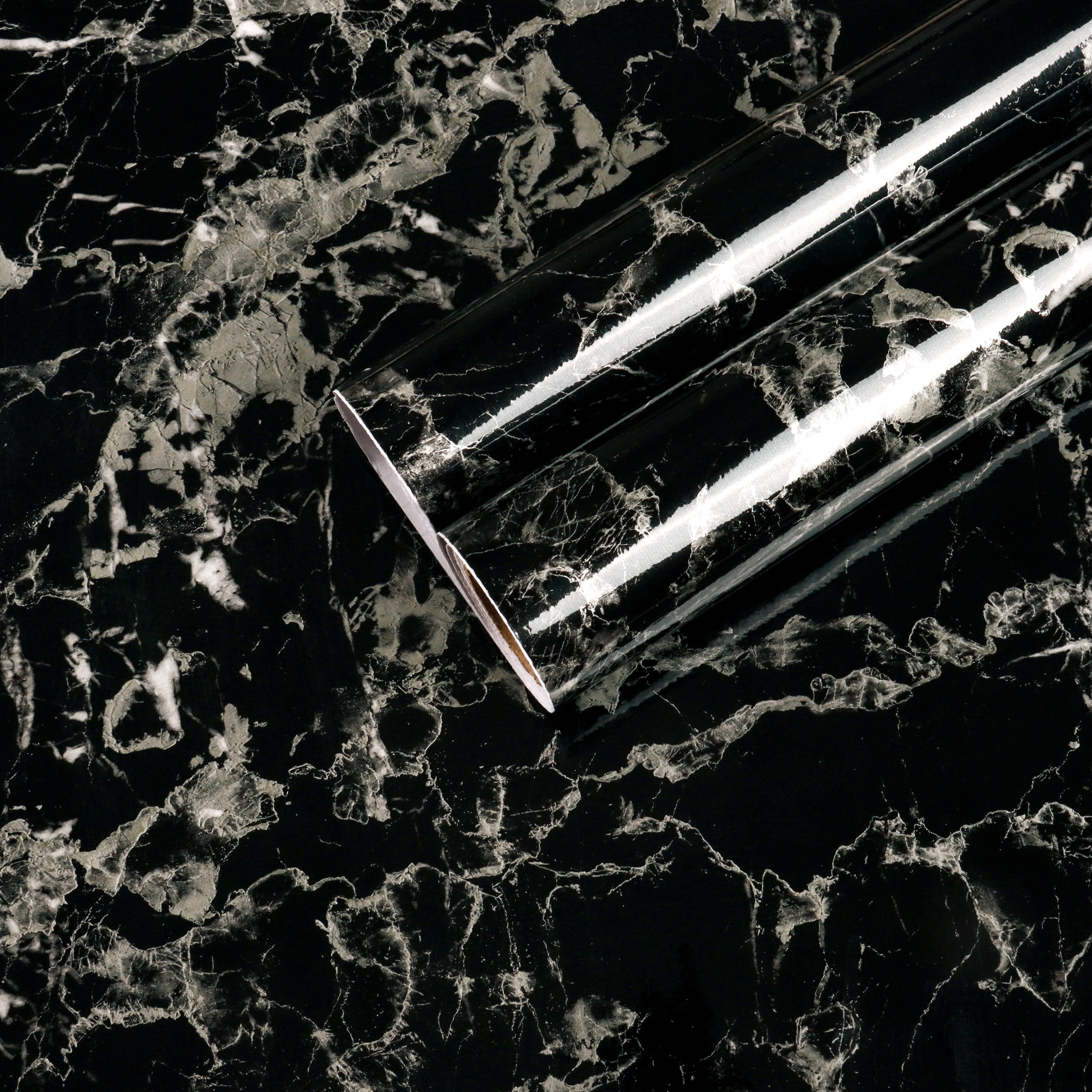 CHIHUT Black Marble Contact Paper for Countertops Waterproof 17.7"x236" Peel and Stick Marble Wallpaper for Kitchen Granite Paper Self Adhesive Wall Paper Removable Vinyl Wrap for Bathroom Cabinets