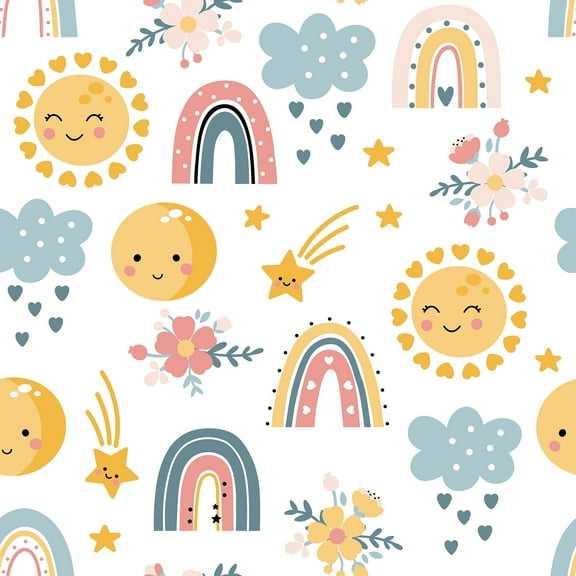 CHIHUT Boho Rainbow Peel and Stick Wallpaper for Bedroom Self Adhesive Contact Paper for Countertops Waterproof Removable Cute Colorful Wall Paper Decorative Roll for Cabinets Classroom 17.7x100