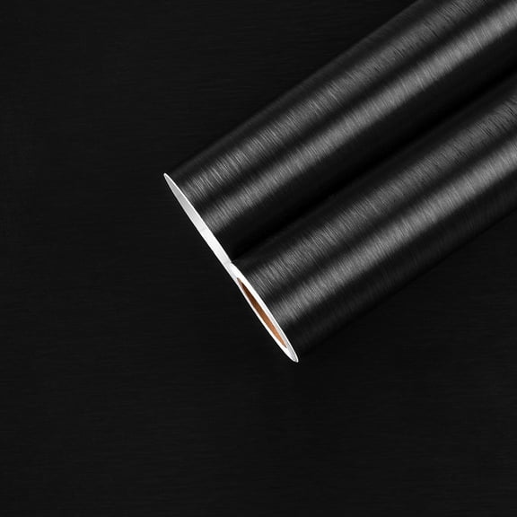 CHIHUT Brushed Stainless Steel Contact Paper for Appliances 17.7''x100'' Metallic Black Peel and Stick Countertops Waterproof Heat Resistant Kitchen Wallpaper Fridge Vinyl Wrap for Refrigerator Oven