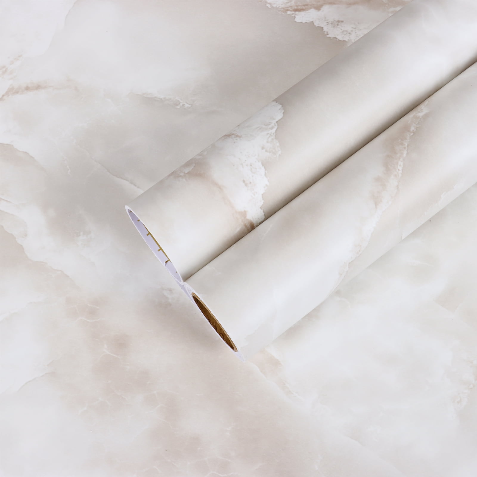 CHIHUT Light Brown Marble Contact Paper for Countertops Waterproof Self Adhesive Matte Marble Wallpaper Peel and Stick Wallpaper for Kitchen Removable Vinyl Wrap for Backsplash Bathroom 12''x100''
