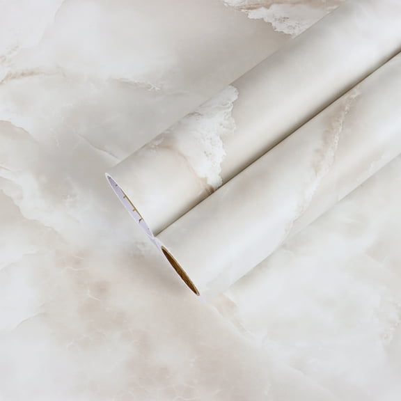 CHIHUT Light Brown Marble Contact Paper for Countertops Waterproof Self Adhesive Matte Marble Wallpaper Peel and Stick Wallpaper for Kitchen Removable Vinyl Wrap for Backsplash Bathroom 12''x100''