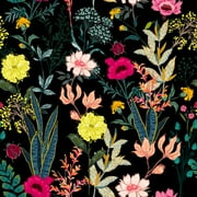 CHIHUT Peel and Stick Floral Wallpaper for Bedroom Colorful Flower Contact Paper for Countertops Waterproof 17.7"x100" Decorative Vintage Self Adhesive Wall Paper Vinyl Roll for Cabinets Shelves