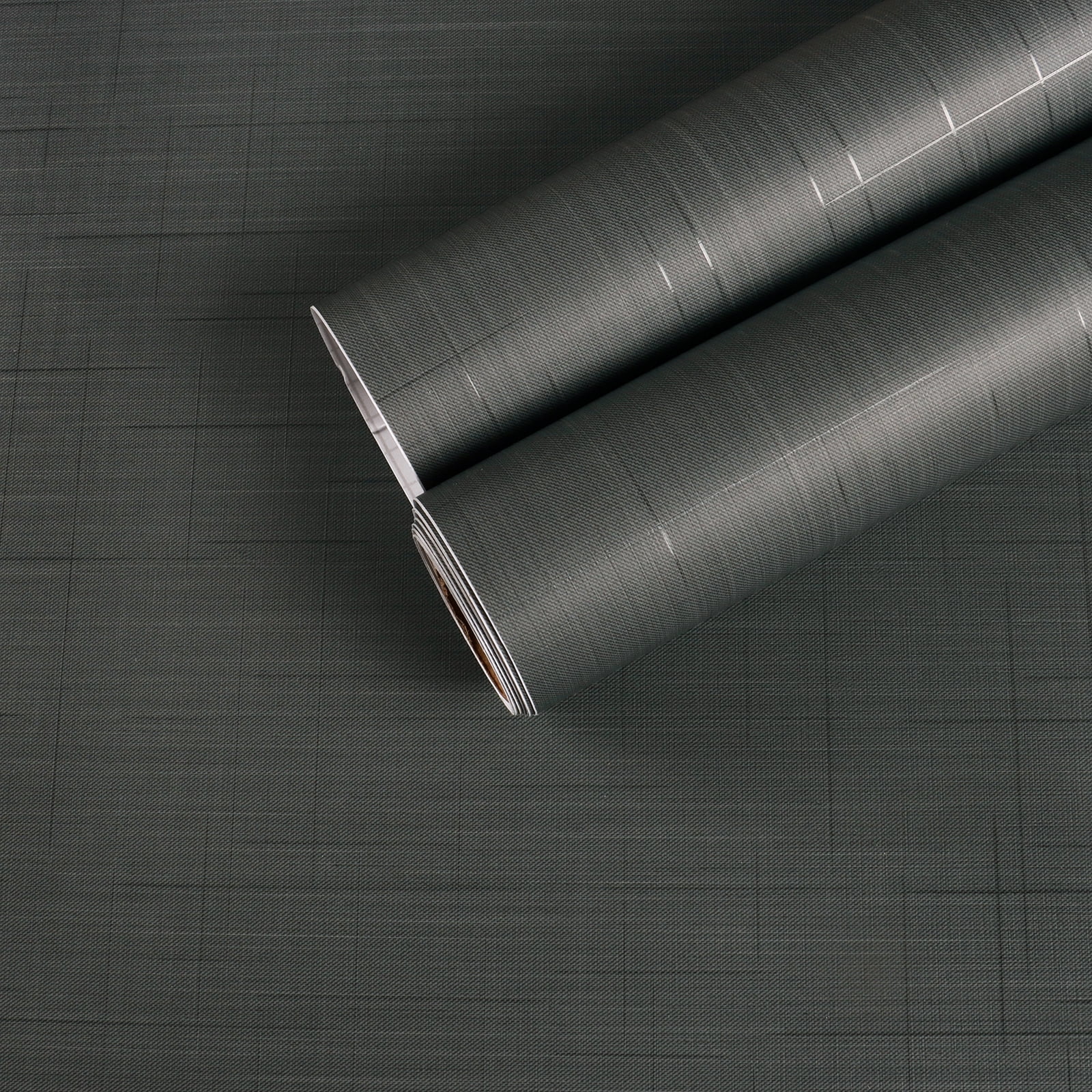 CHIHUT Dark Grey Grasscloth Wallpaper Peel and Stick Wallpaper for