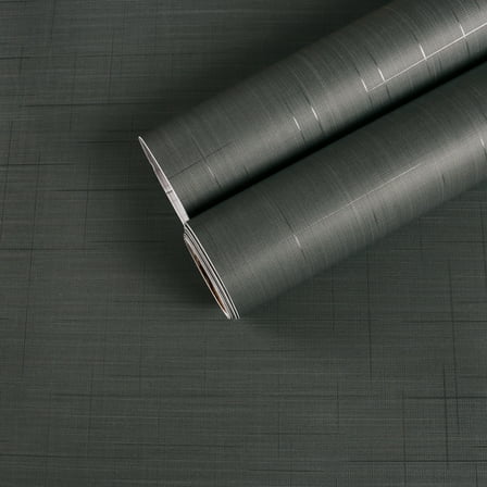 CHIHUT Dark Grey Grasscloth Wallpaper Peel and Stick Wallpaper for Walls Self Adhesive 17.7"x100"