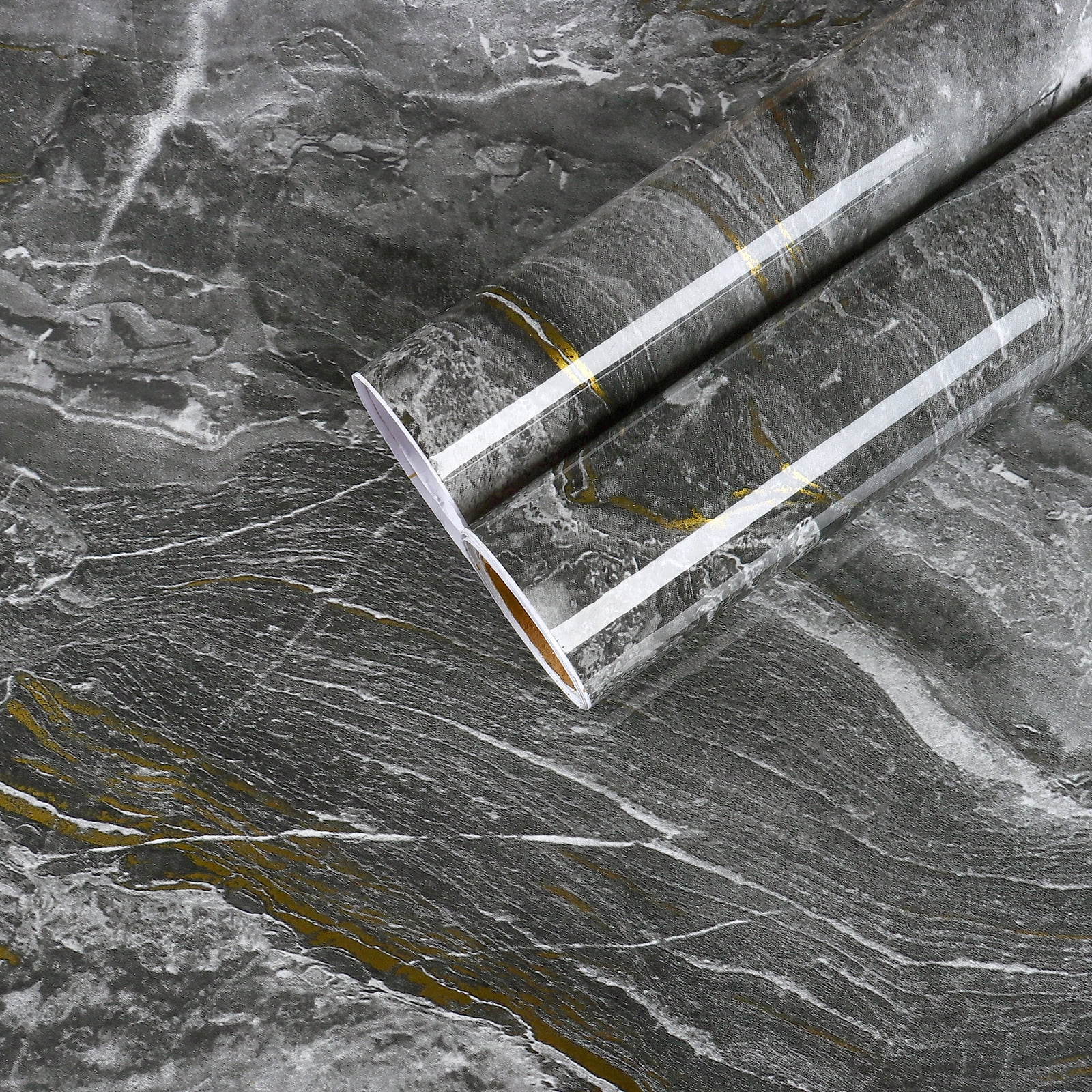 CHIHUT Dark Grey Marble Peel and Stick Countertops Contact Paper 17.7"x236" Waterproof Peel and Stick Marble Wallpaper for Kitchen Counter Tops Self Adhesive Marble Contact Paper for Cabinets Liners