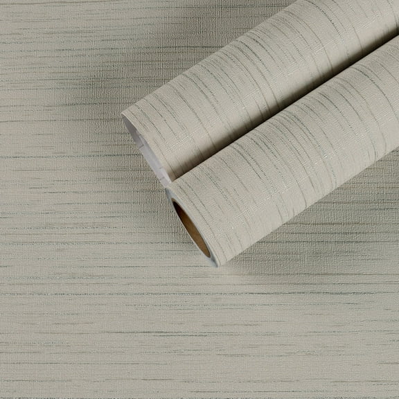 CHIHUT Beige Faux Grasscloth Peel and Stick Wallpaper for Kitchen Beige Linen Textured Wallpaper for Bedroom Self Adhesive Contact Paper Removable Vinyl Roll for Countertops Cabinets 17.7"x236"