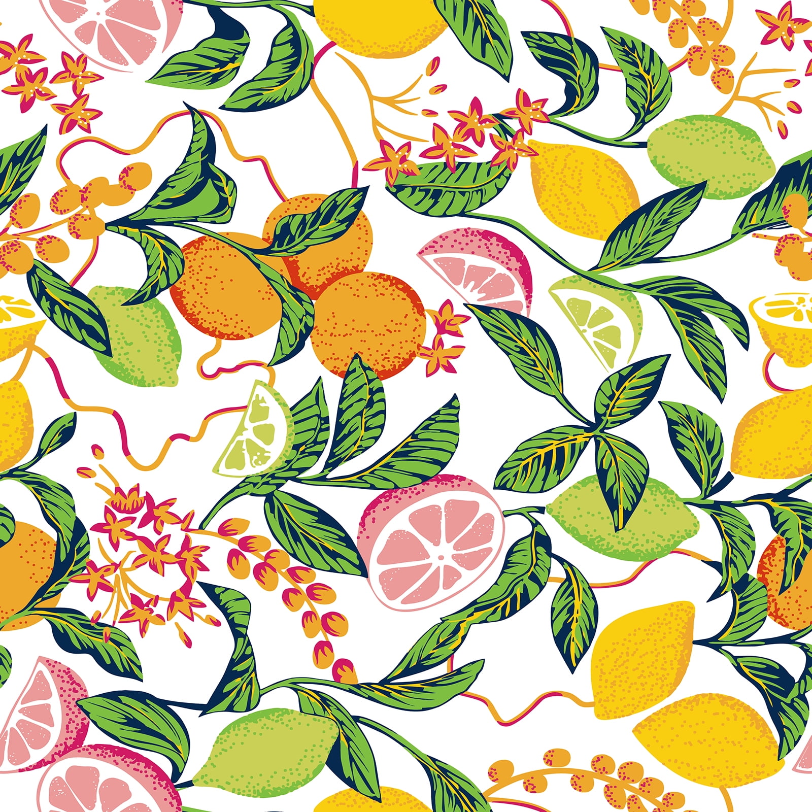 CHIHUT Floral Peel and Stick Wallpaper for Walls Mural Lemon Fruit and ...