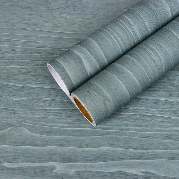 CHIHUT Blue Wood Grain Contact Paper Peel and Stick Wallpaper for Kitchen Removable Self Adhesive Oak Wallpaper for Countertops Waterproof Thicken Textured Wood Wallpaper for Walls Furniture 12"x100"
