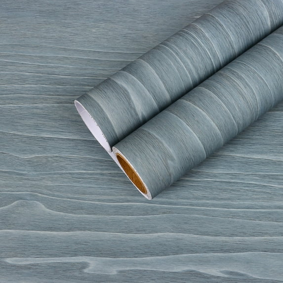 CHIHUT Blue Wood Grain Contact Paper Peel and Stick Wallpaper for Kitchen Removable Self Adhesive Oak Wallpaper for Countertops Waterproof Thicken Textured Wood Wallpaper for Walls Furniture 12"x100"