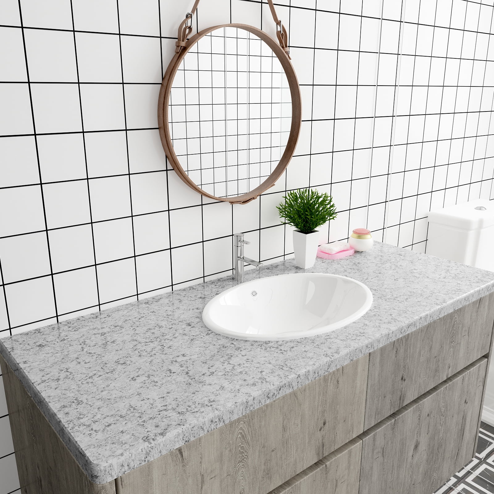 CHIHUT Grey Granite Countertop Contact Paper for Countertops Waterproof 17.7"x100" Self Adhesive Peel and Stick Wallpaper