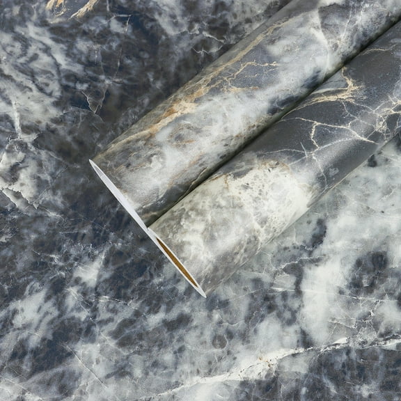 CHIHUT Grey Marble Wallpaper Peel and Stick Contact Paper for Countertops Waterproof 12''x100'' Marble Contact Paper Self Adhesive Matte Marble Wallpaper for Kitchen Removable Vinyl Film for Walls