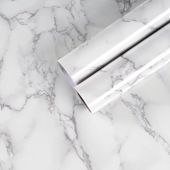 CHIHUT Grey Marble Wallpaper Peel and Stick Wallpaper for Countertop Waterproof Grey Marble Contact Paper for Kitchen Self Adhesive Removable Wall Paper Vinyl Wrap for Cabinets Bathroom 17.7''x100''