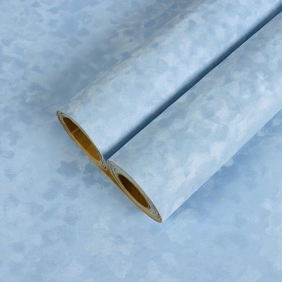 CHIHUT Light Blue Velvet Wallpaper Peel and Stick Soft Velvet Shelf Liner Jewelry Box Drawer Lining Self Adhesive Flocking Velvet Sheets 12"x100" Removable Solid Blue Contact Paper for DIY Craft