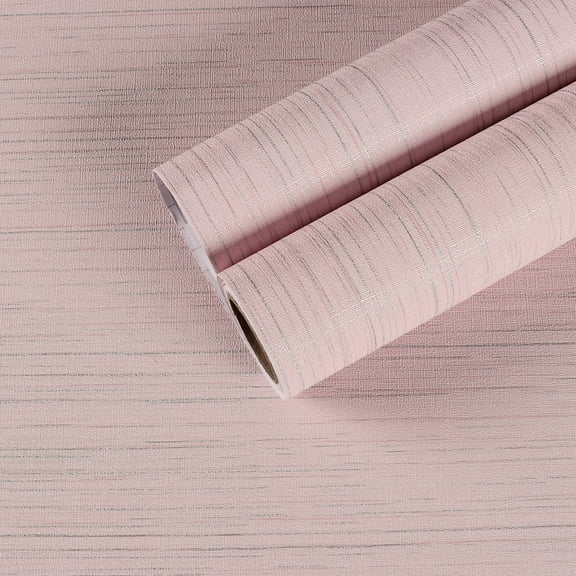 CHIHUT Light Pink Peel and Stick Wallpaper Grasscloth Textured Wallpaper for Bedroom 17.7"x100"