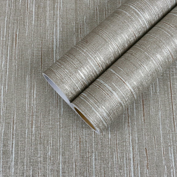 CHIHUT Grey Silver Grasscloth Wallpaper Peel and Stick Textured Wallpaper Self Adhesive Decorative Fabric Linen Wall Mural for Bedroom Removable Grey Contact Paper for Cabinets Liners 17.7"x100"