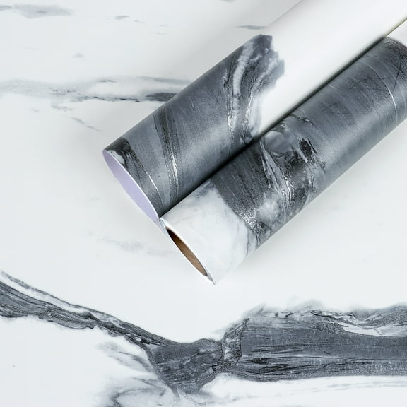 CHIHUT Marble Contact Paper for Countertops Peel and Stick Marble Wallpaper for Kitchen Counter Waterproof Self Adhesive Black and White Wallpaper Thick Vinyl Roll for Cabinets Table Drawers 12"x100"