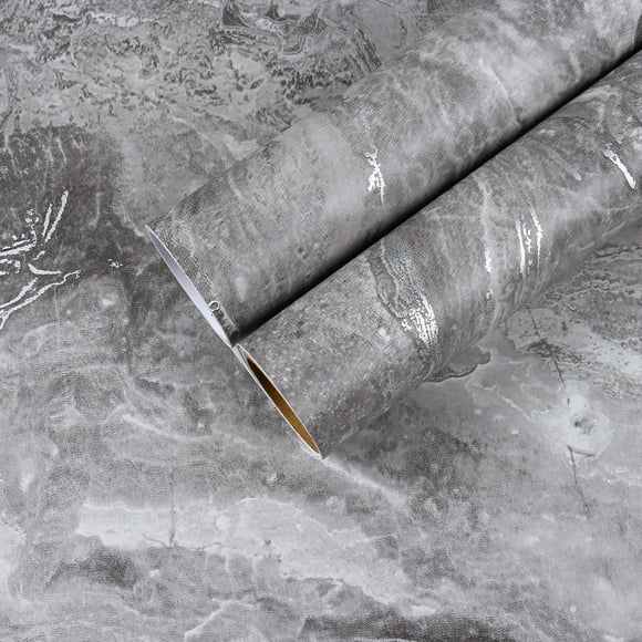 CHIHUT Grey Marble Wallpaper Peel and Stick Kitchen Countertop Self Adhesive Marble Contact Paper for Countertops Waterproof Matte Removable Wallpaper 17.7"x236" Vinyl Wrap for Cabinets Walls