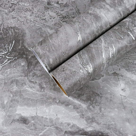 CHIHUT Grey Marble Wallpaper Peel and Stick Kitchen Countertop Self Adhesive Marble Contact Paper for Countertops Waterproof Matte Removable Wallpaper 17.7"x236" Vinyl Wrap for Cabinets Walls