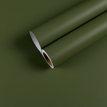 CHIHUT Olive Green Wallpaper 17.7"x236" Green Peel and Stick Countertop Contact Paper