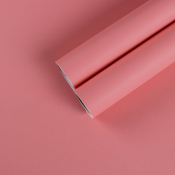 CHIHUT Peel and Stick Pink Wallpaper for Countertop Waterproof 17.7"x100" Self Adhesive Pink Wallpaper for Cabinets Removable Wall Paper Vinyl Matte Wallpaper Decoration for Shelf Liner Drawer
