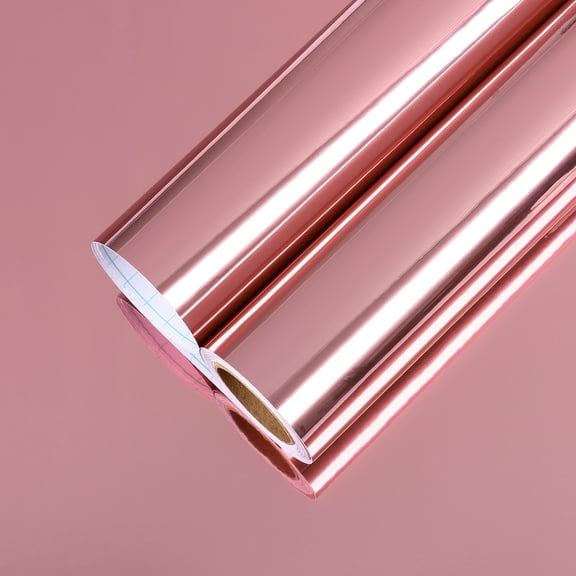 CHIHUT Rose Gold Peel and Stick Contact Paper for Countertops Waterproof Mirror Reflective Wallpaper Self Adhesive Wall Paper Modern Stickers for Walls Bedroom Cabinets Shelves Dishwasher 12"x100"