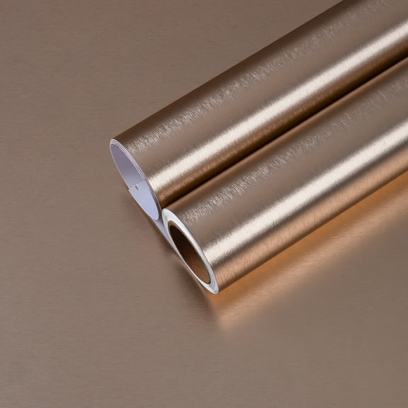 CHIHUT Rose Gold Stainless Steel Contact Paper for Countertop Waterproof Peel and Stick Wallpaper for Kitchen Self Adhesive Wall Paper Removable Vinyl Roll for Cabinets Drawer Liners 17.7"x100"