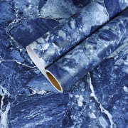 CHIHUT Royal Blue Marble Wallpaper Peel and Stick Countertops Contact Paper 17.7"x100" Self Adhesive Marble Contact Paper for Cabinets Shelf Waterproof Vinyl Roll for Kitchen Cabinets Table Desk
