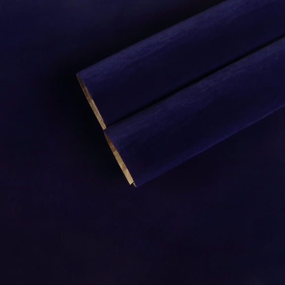 CHIHUT Self Adhesive Velvet Drawer Liner Roll Dark Blue Felt Fabric Velvet Flocking Liner for Jewelry Soft Velvet Wallpaper Peel and Stick Velvet Liner for Box Liner Craft Cabinets Shelf 17.7''x100''