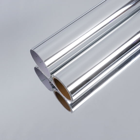 CHIHUT Silver Mirror Peel and Stick Contact Paper for Countertops Waterproof 12"x100" Self Adhesive Vinyl Sticker Reflective Flexible Mirror Roll for Cabinets Bedroom Dresser Frame Door Decals