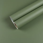 CHIHUT Thickened Sage Green Wallpaper for Bedroom Self Adhesive Removable Green Peel and Stick Wallpaper 17.7"x100" Waterproof Textured Sage Green Contact Paper for Cabinets Wall Countertop Vinyl Roll