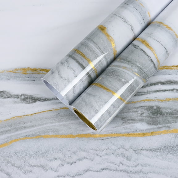 CHIHUT White Marble Contact Paper for Countertop Waterproof Thick Marble Peel and Stick Wallpaper for Kitchen Self Adhesive Paper Removable Wall Paper Glossy Vinyl Roll for Cabinets Bathroom 12"x100"